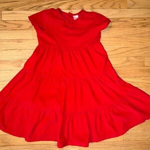 Hanna Andersson Bright Red Tiered Short-Sleeve Dress